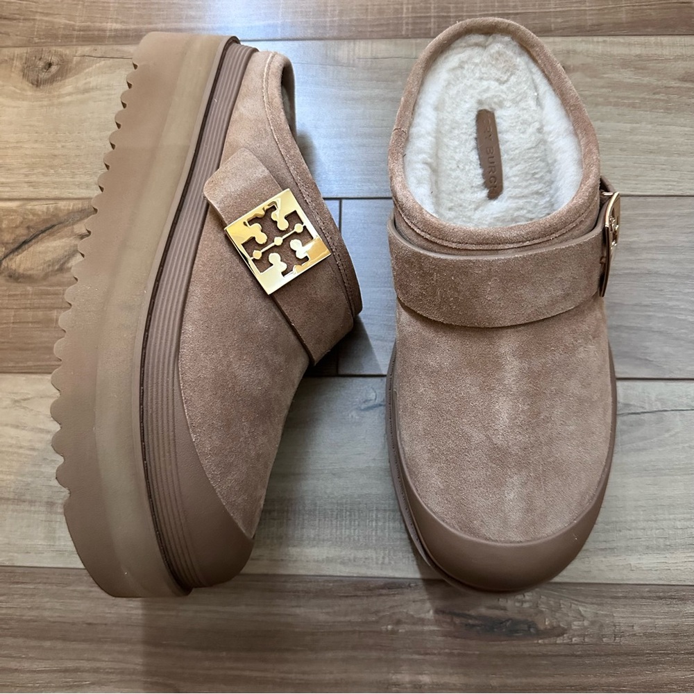 Tory Burch Women's Mellow Shearling Lined Platform Clogs